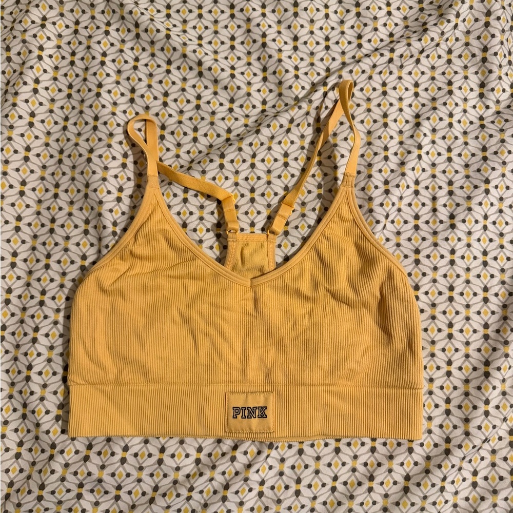 Victoria's Secret Yellow Ribbed Sports Bra